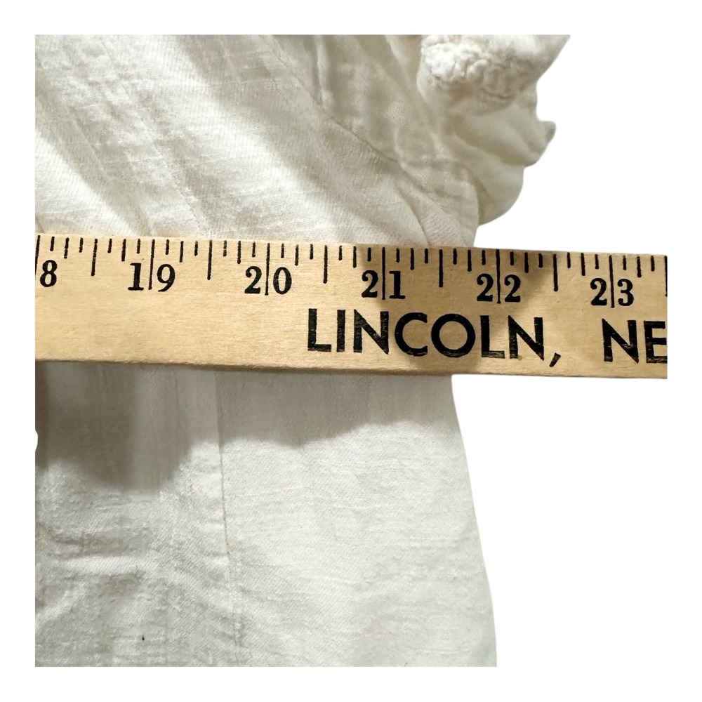 April Cornell Womens L White Cotton Embroidered Midi Dress Cottagecore Prairie - Picture 5 of 8